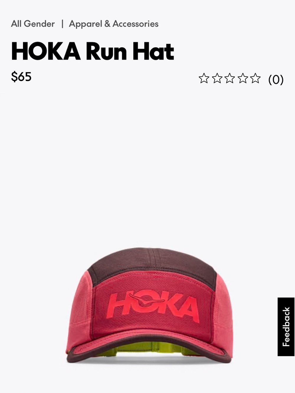 Hoka Two-Tone pink/red and brown Performance Running Cap